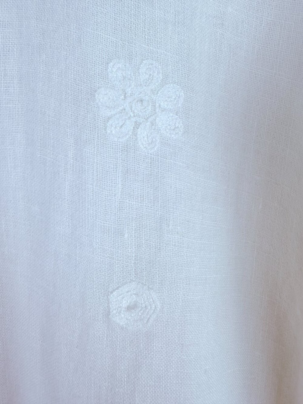 Rosemarie Made in Italy 100% Linen Embroidered Button Front Tunic Dress Size M - Picture 4 of 9